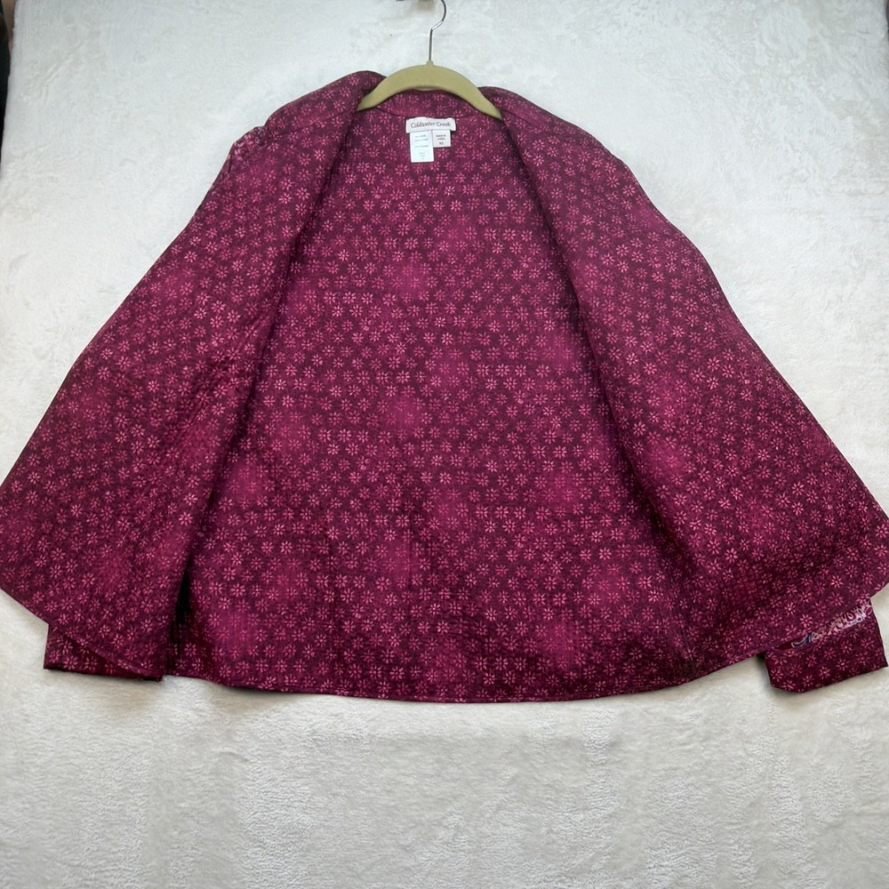 Coldwater Creek Quilted Jacket Women's XS Paisley Patchwork Zip Pink Blue - Picture 6 of 11